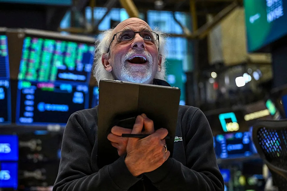 Photos show reactions at the New York Stock Exchange as Trump's tariff announcements sent markets crashing and soaring